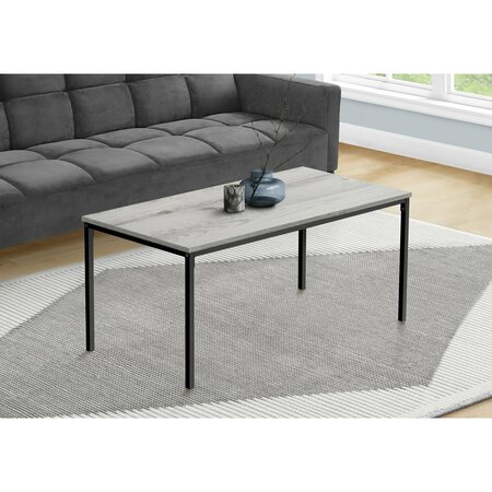Monarch Specialties Coffee Table, Accent, Cocktail, Rectangular, Living Room, 40 in.L, Grey Laminate, Black Metal I 3796